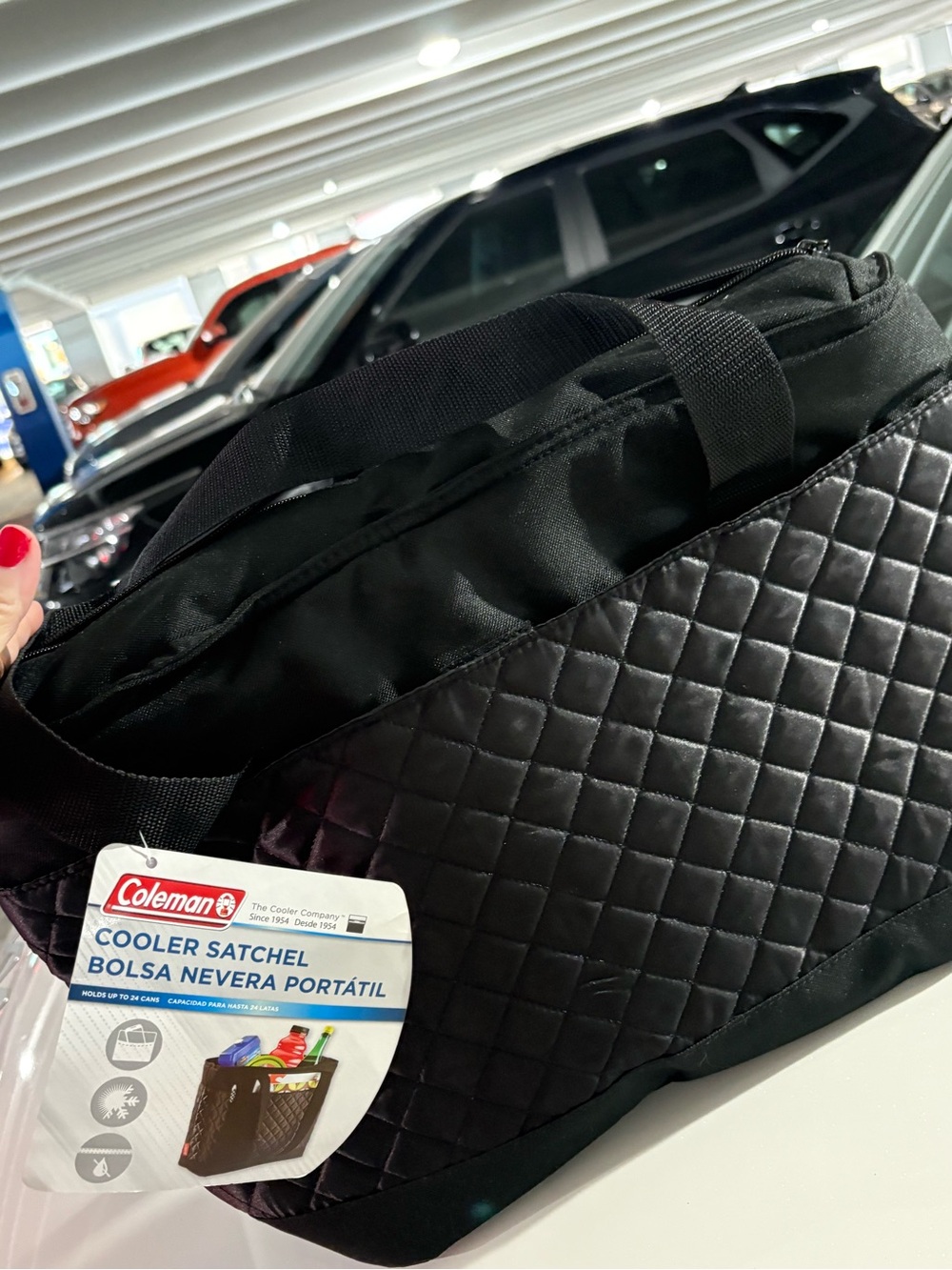 Coleman Black Quilted Cooler Satchel Bag